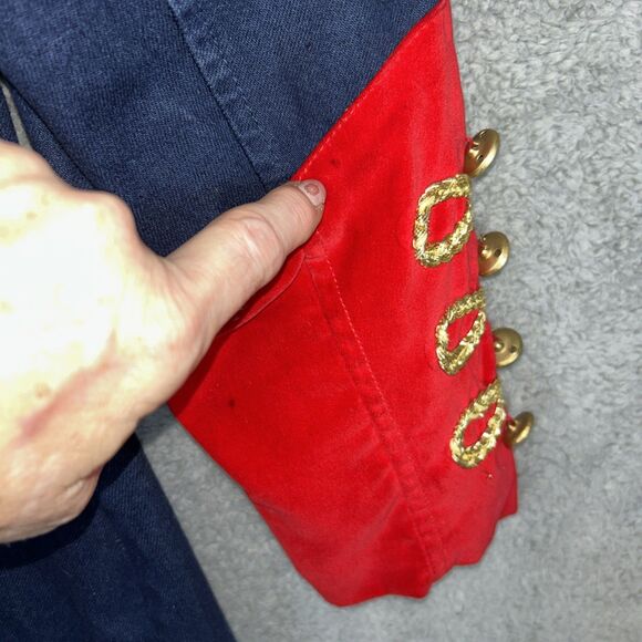 Vintage Unique Jacket From Don’t Stop Size Medium Denim & Velvet Missing Button - Picture 8 of 16
